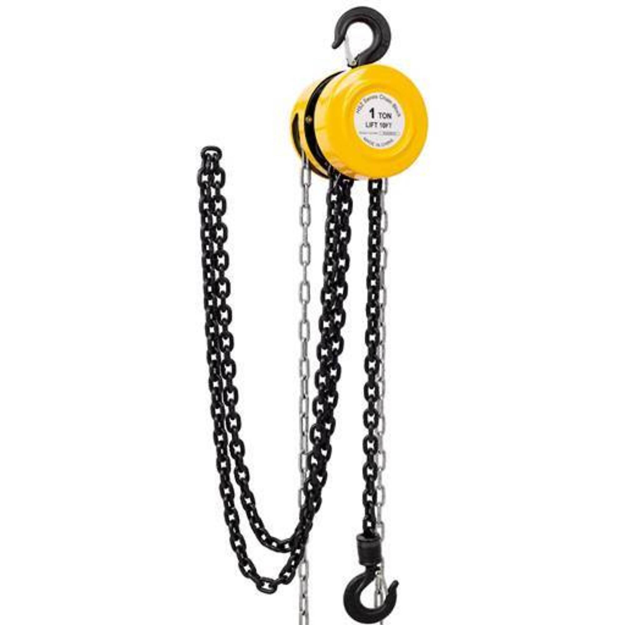 TMB Manual Chain Hoist — 1 Ton Capacity, 2200 Lbs., Yellow, Model# BAC-W46557610